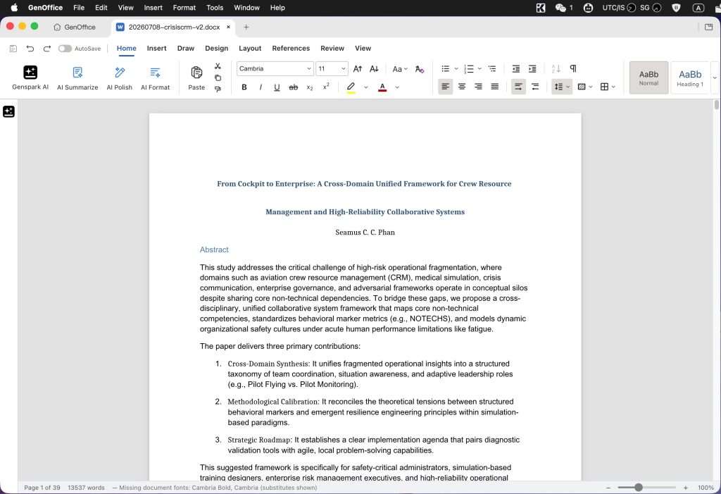 GenOffice - word processing