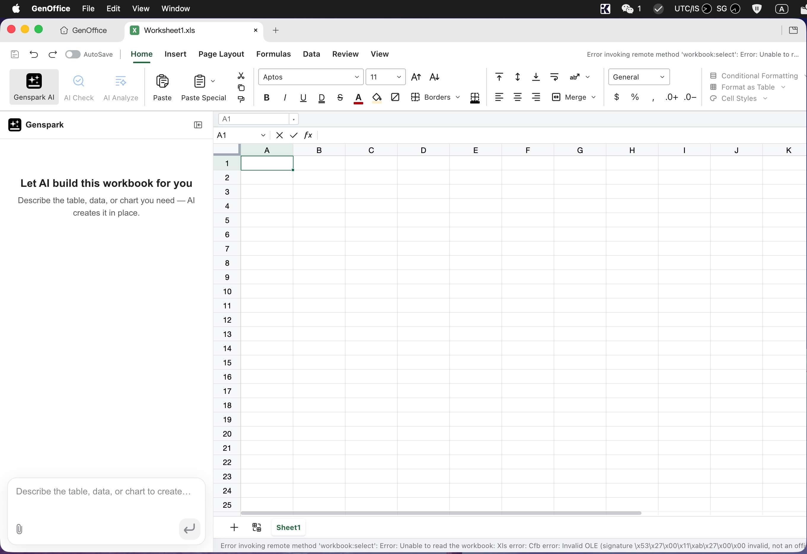 GenOffice - spreadsheet